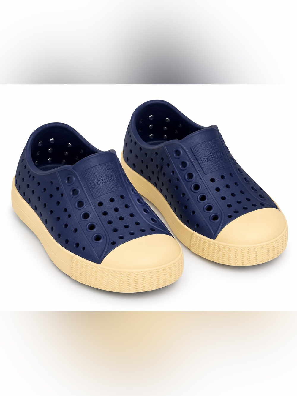 Native Kids Water Shoe in Navy with Cream Toe